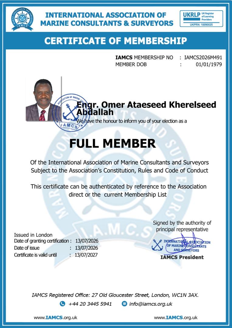 Certificate of Membership — Full Member